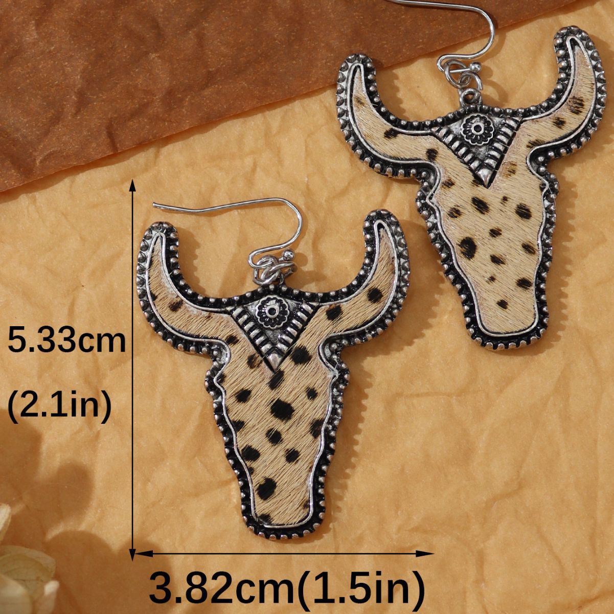 Wholesale Retro design bull head earrings